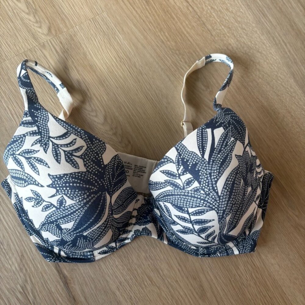 SOMA Floral Blue Embraceable perfect coverage Bra 34DD